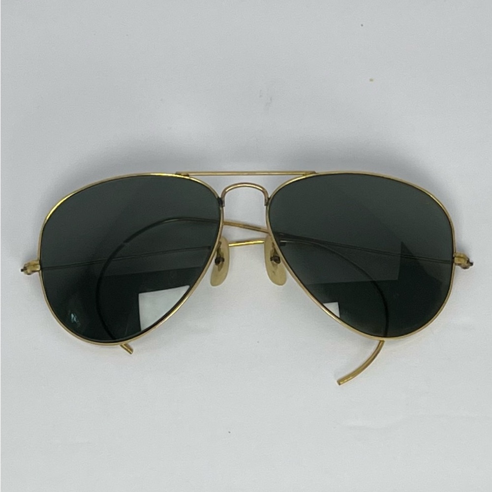Vintage Ray-Ban 10k GF Gold Frame Aviator Sunglasses with Grey Lenses